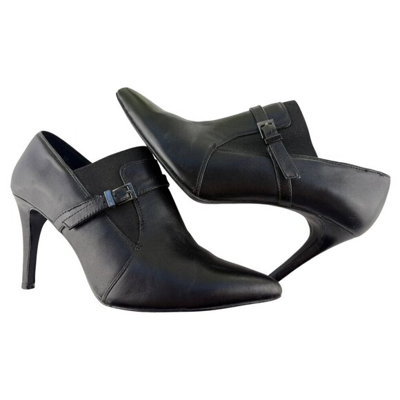 Nine West Black Y2K Jaceyo Stiletto Pumps Booties Size 7.5 M Career Office - Picture 11 of 12